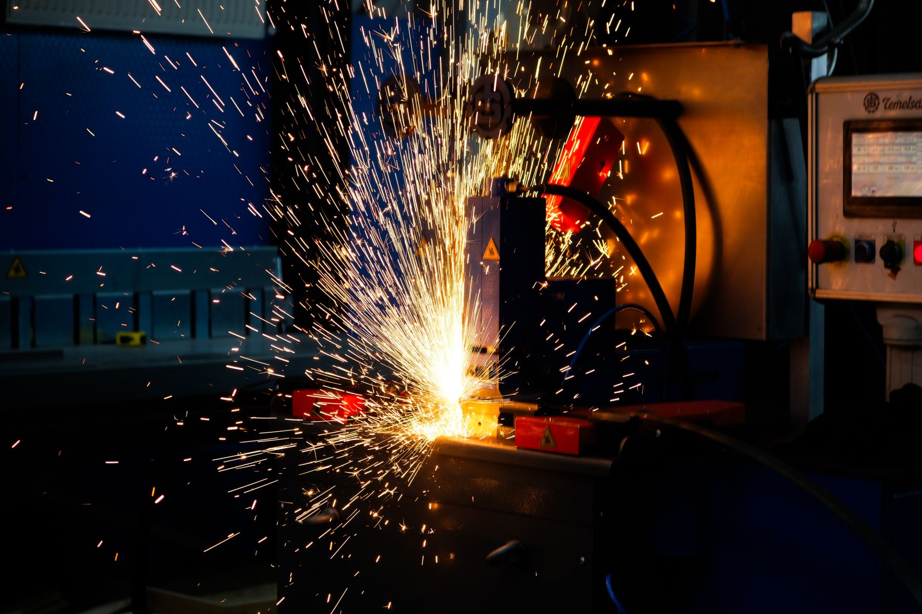 Modern manufacturing assembly line on a production floor